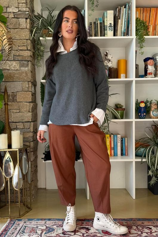 Bengaline Carrot Leg Trouser Rust